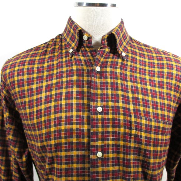 FABIO INGHIRAMI Men's Plaid Shirt Soft Fleece Italy Red Multicolor Size 16/41 - Picture 7 of 12